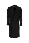 AMI ALEXANDRE MATTIUSSI AMI MAN BLACK WOOL COAT