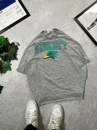 Pre-owned Nike X Vintage 90's Nike Endicott College T-shirt In Grey
