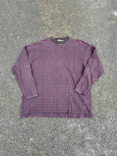 Pre-owned Marithe Francois Girbaud X Vintage Crazy Vintage 90's M+fg Stripe T-shirt Xl In Purple