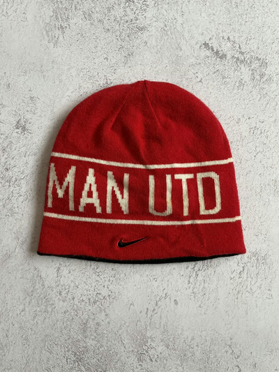 Pre-owned Manchester United X Nike Vintage Nike Manchester United Hat Streetwear Soccer In Black Red