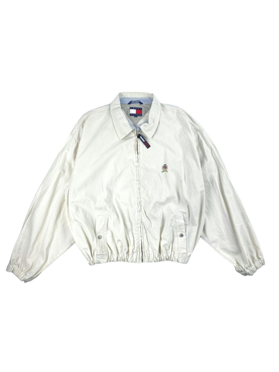 Pre-owned Tommy Hilfiger Vintage  90 S Bomber Jacket Size Large In White