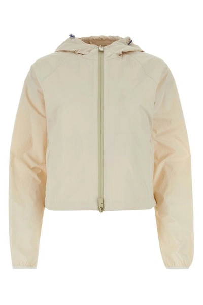 Burberry Woman Sand Nylon Jacket In Brown