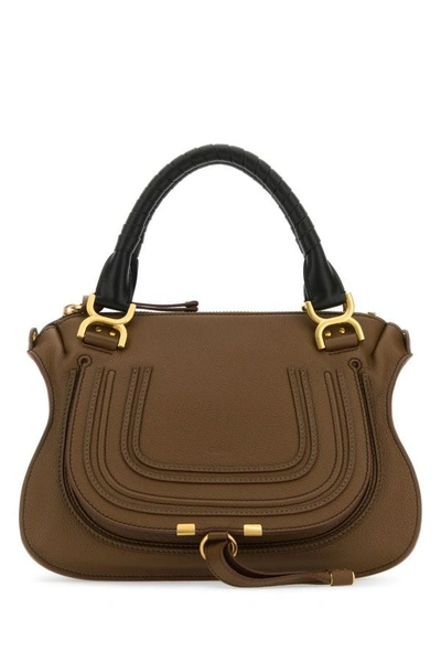 Chloé Marcie Leather Tote Bag In Brown