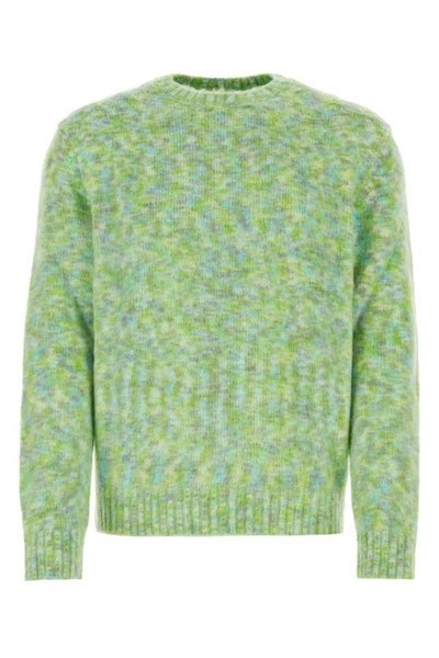 Loewe Intarsia-pattern Relaxed-fit Knitted Jumper In Green