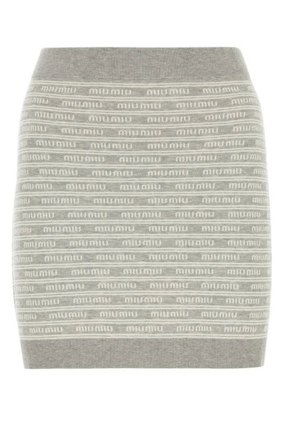 Miu Miu Skirts In Marble Gray/tan