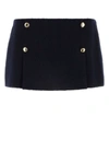 MIU MIU MIU MIU WOMAN MIDNIGHT BLUE WOOL BLEND MINI SKIRT