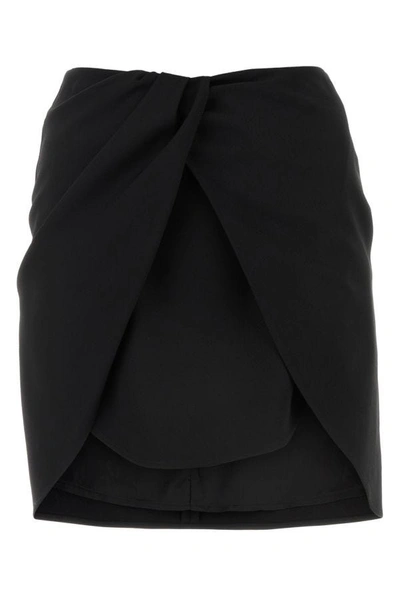 Off-white Wo Twist Wool Miniskirt In Black