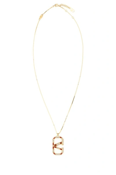 Valentino Garavani Woman Gold Metal Vlogo Necklace