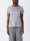 Emporio Armani Silk Top In Misty Grey