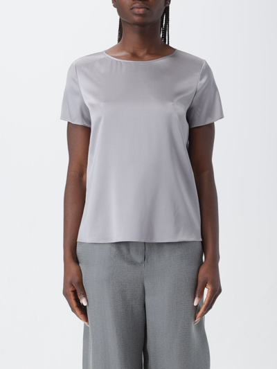 Emporio Armani Silk Top In Grey