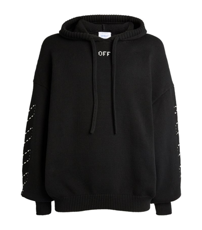 Off-white Knitted Arrows Hoodie In Black