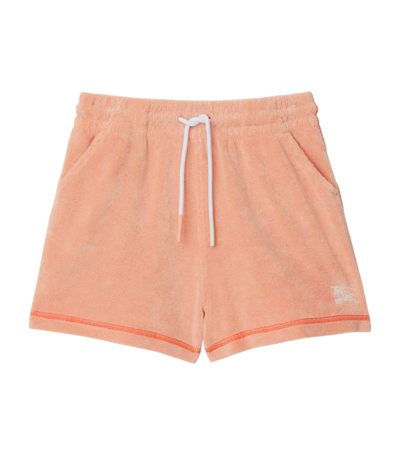 Burberry Kids' Equestrian Knight-embroidered Towelling Shorts In Pink