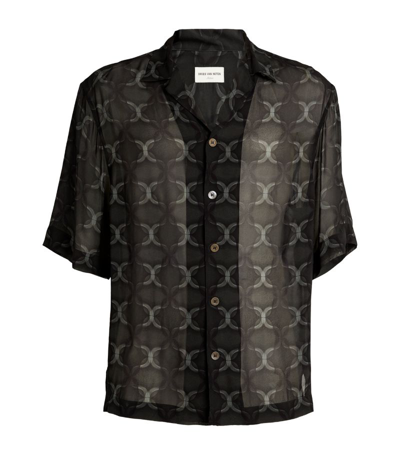 Dries Van Noten Printed Sheer Shirt In Grey