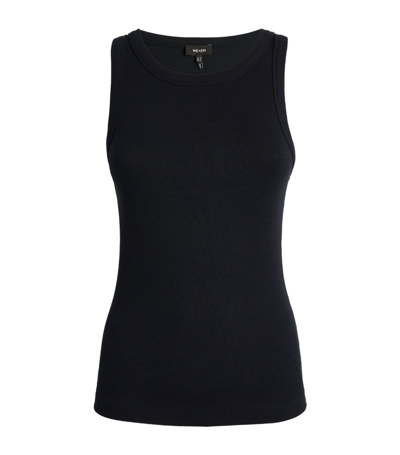 Me+em Crew-neck Ribbed Ultimate Vest In Navy