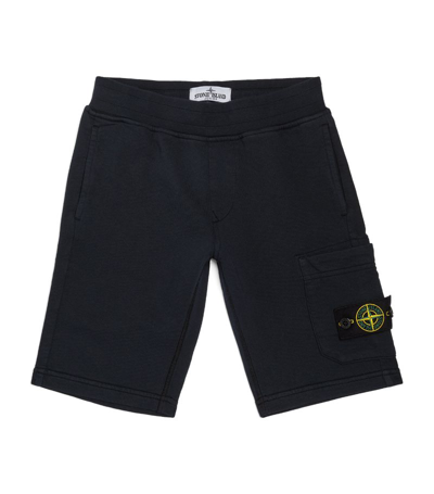 Stone Island Junior Kids' Compass Patch Shorts (2-14 Years) In Navy