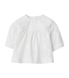 BURBERRY KIDS COTTON GATHERED BLOUSE (3-14 YEARS)