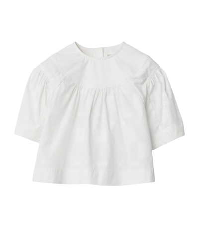 Burberry Kids'  Childrens Stretch Cotton Blouse In White