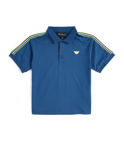 Emporio Armani Kids' Logo Polo Shirt (4-16 Years) In Blue