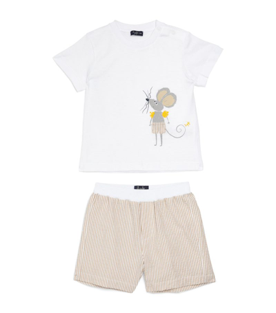 Il Gufo Cotton T-shirt And Shorts Set (6-36 Months) In Multi