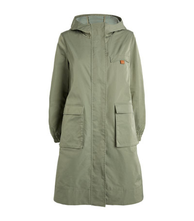 Max & Co Hooded Parka Coat In Green