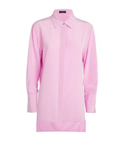 Joseph Silk Asymmetric-hem Blouse In Pink