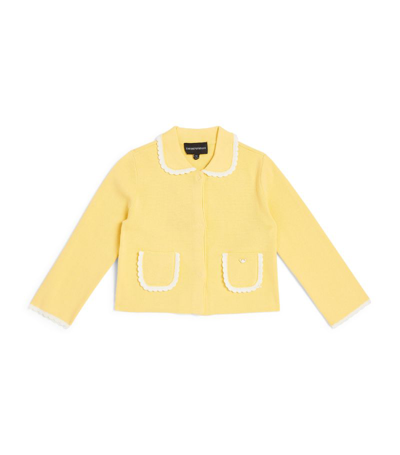 Emporio Armani Kids' Scalloped-trim Cardigan (4-14 Years) In Yellow