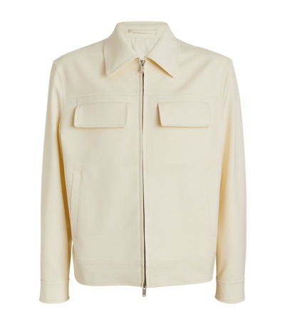 Lardini Wool-blend Zip-up Jacket In White