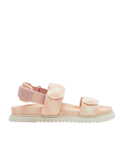 Burberry Girl's Jamie Check Dual-grip Sandals, Toddler/kids In Salmon