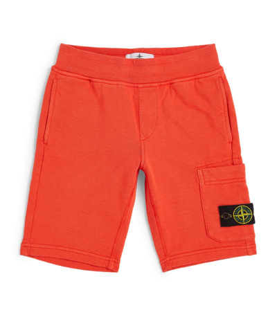 Stone Island Junior Kids' Compass Patch Shorts (2-14 Years) In Orange