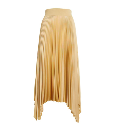 Joseph Asymmetric-hem Pleated Midi Skirt In Safari