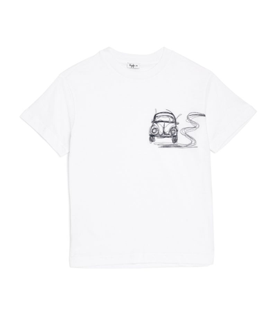 Il Gufo Kids' 刺绣棉质平纹针织t恤 In White,black