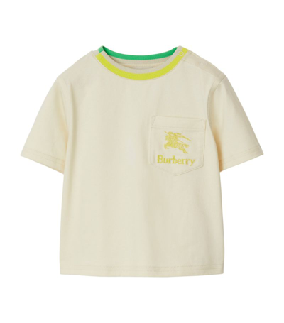 Burberry Cotton Ekd T-shirt (6-24 Months) In Neutrals