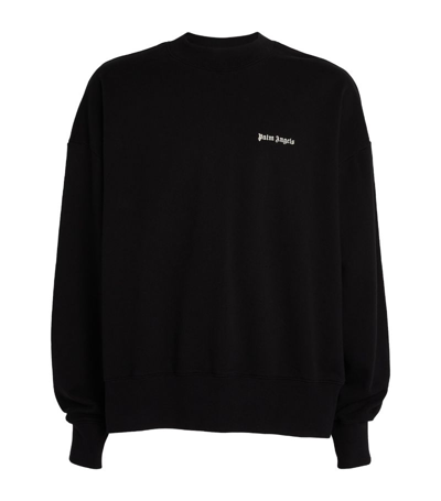 Palm Angels Embroidered Logo Sweatshirt In Black Off White