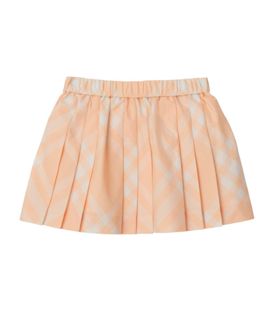 Burberry Kids Pleated Check Skirt (6-24 Months) In Orange