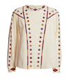 WEEKEND MAX MARA COTTON EMBROIDERED SABLE BLOUSE