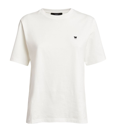 Weekend Max Mara Cotton Logo Deodara T-shirt In White