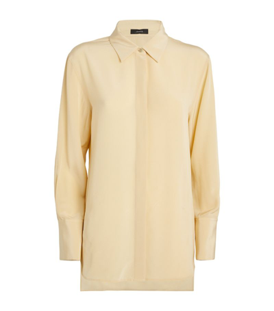 Joseph Silk Asymmetric-hem Blouse In Beige