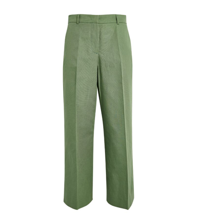 Weekend Max Mara Linen Zircone Trousers In Green