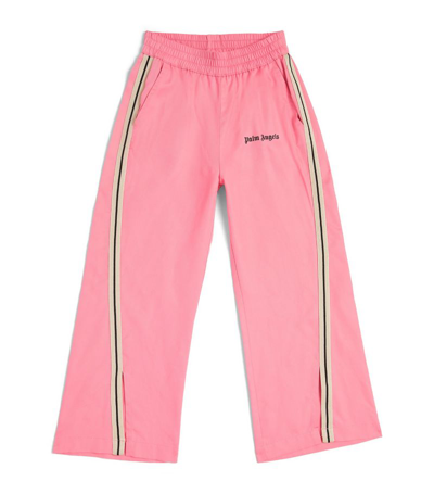 Palm Angels Kids' Logo Wide-leg Track Pants In Pink