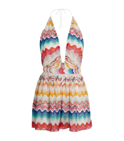 Missoni Zigzag-woven Open-back Playsuit In White