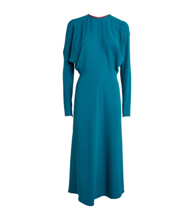 Victoria Beckham Dolman Midi Dress In Blue