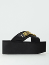 MOSCHINO COUTURE FLAT SANDALS MOSCHINO COUTURE WOMAN COLOR BLACK,F12054002