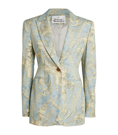 Vivienne Westwood Lauren Jacquard Single Breasted Jacket In Blue,multi