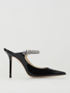 Jimmy Choo Black Pumps With Crystal Strap In Patent Leather Woman In Black