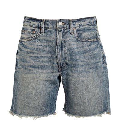 Polo Ralph Lauren Frayed Denim Shorts In Blue