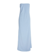ROLAND MOURET STRAPLESS DRAPED GOWN