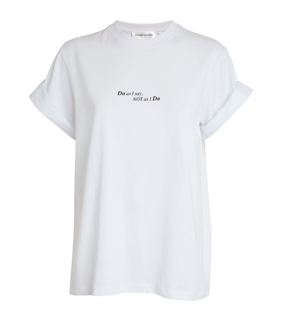 Victoria Beckham Cotton Graphic T-shirt In White