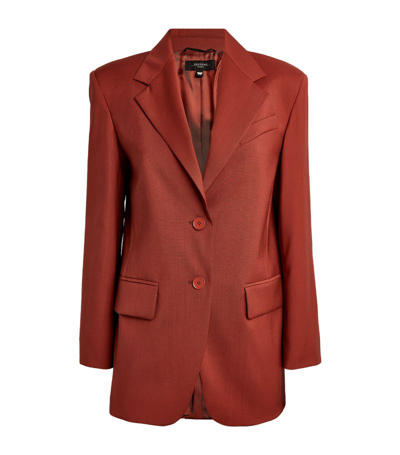 Weekend Max Mara Notched-lapel Single-breasted Blazer In Brown,red