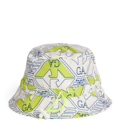 Emporio Armani Kids' Logo Print Bucket Hat In White