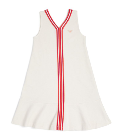 Emporio Armani Kids' Striped Sleeveless Dress In White